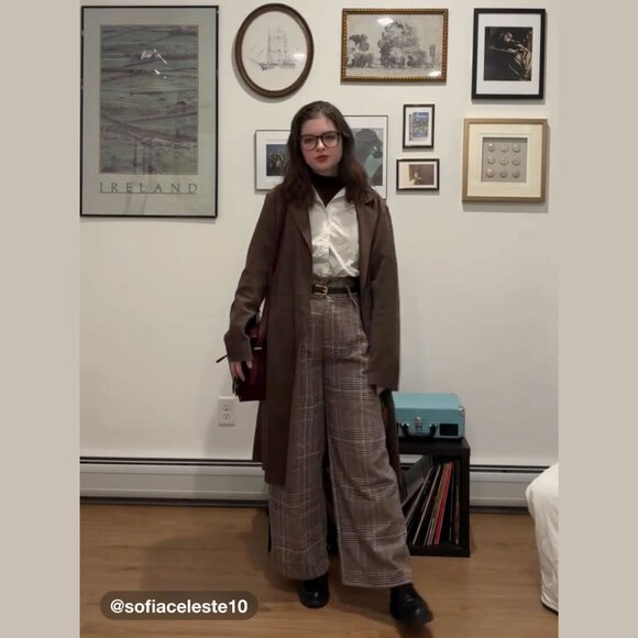 Belted High Rise Houndstooth Trouser - Picture 7 of 7